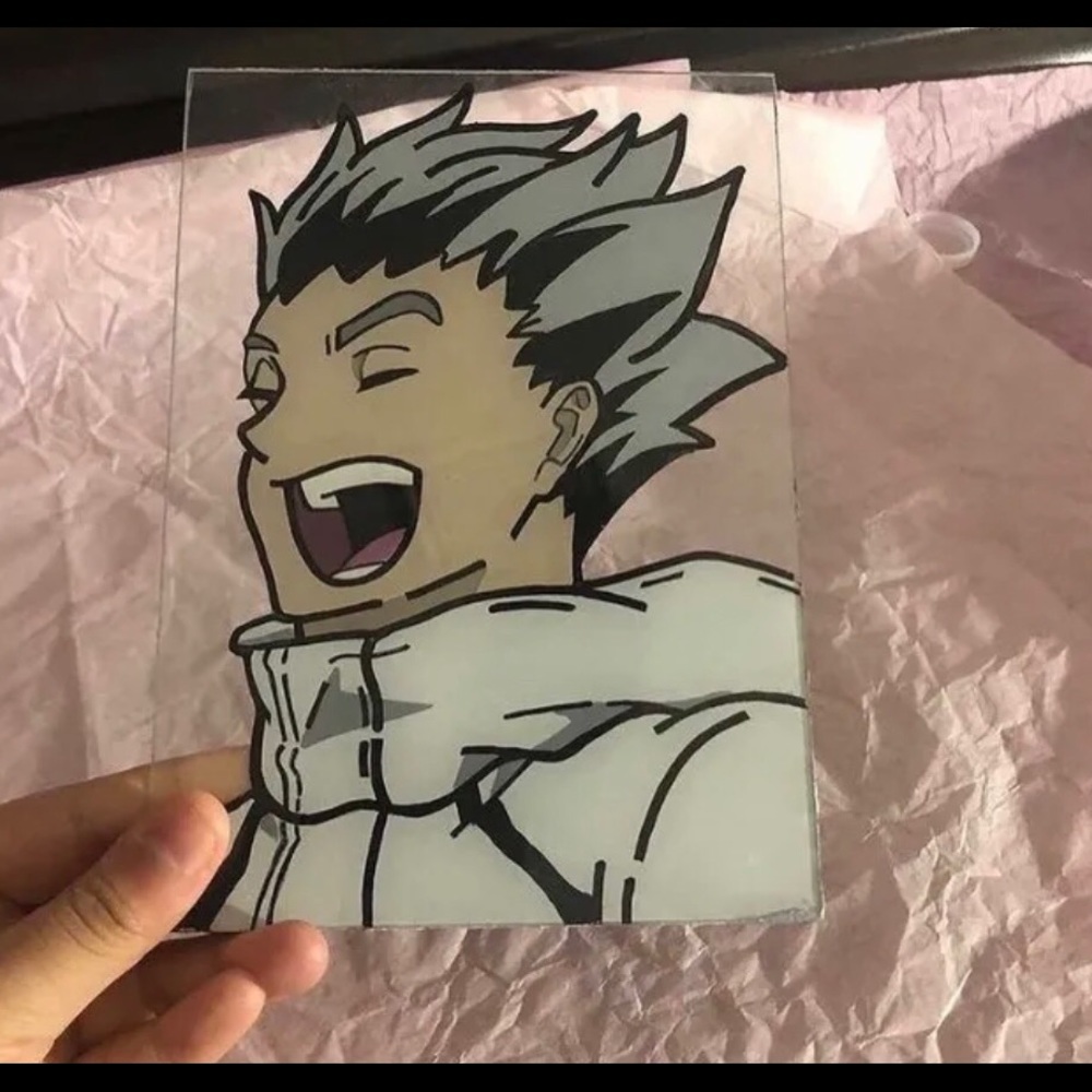 Bokuto glasspainting 🖤